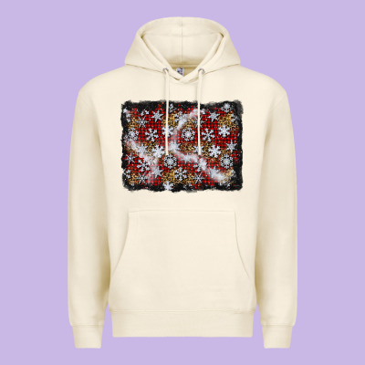 Christmas Snow Crystals Background Premium Hoodie Designed By Bundleandbundleshop