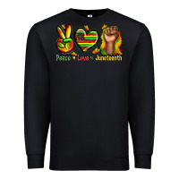 Black peace love juneteenth Premium Sweatshirt - texasbilliewilder