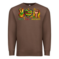 Chestnut peace love juneteenth Premium Sweatshirt - texasbilliewilder