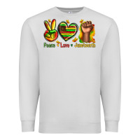 Dove Grey peace love juneteenth Premium Sweatshirt - texasbilliewilder