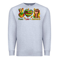 Heather Grey peace love juneteenth Premium Sweatshirt - texasbilliewilder