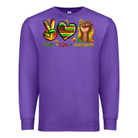Purple peace love juneteenth Premium Sweatshirt - texasbilliewilder