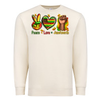 Sandshell peace love juneteenth Premium Sweatshirt - texasbilliewilder
