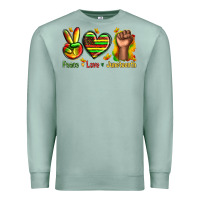 Seafoam peace love juneteenth Premium Sweatshirt - texasbilliewilder