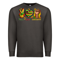 Smoke peace love juneteenth Premium Sweatshirt - texasbilliewilder