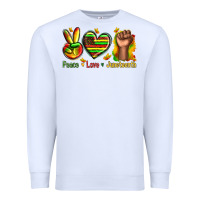 White peace love juneteenth Premium Sweatshirt - texasbilliewilder