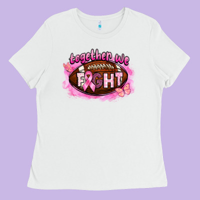 Together We Fight Football Ladies Tee Designed By Barkaloodesign