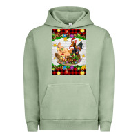Pigment Oil Green Christmas coop animals Urban Hoodie - Artiststas
