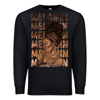 Black melanin melanin melanin with afro girl Premium Sweatshirt - texasbilliewilder