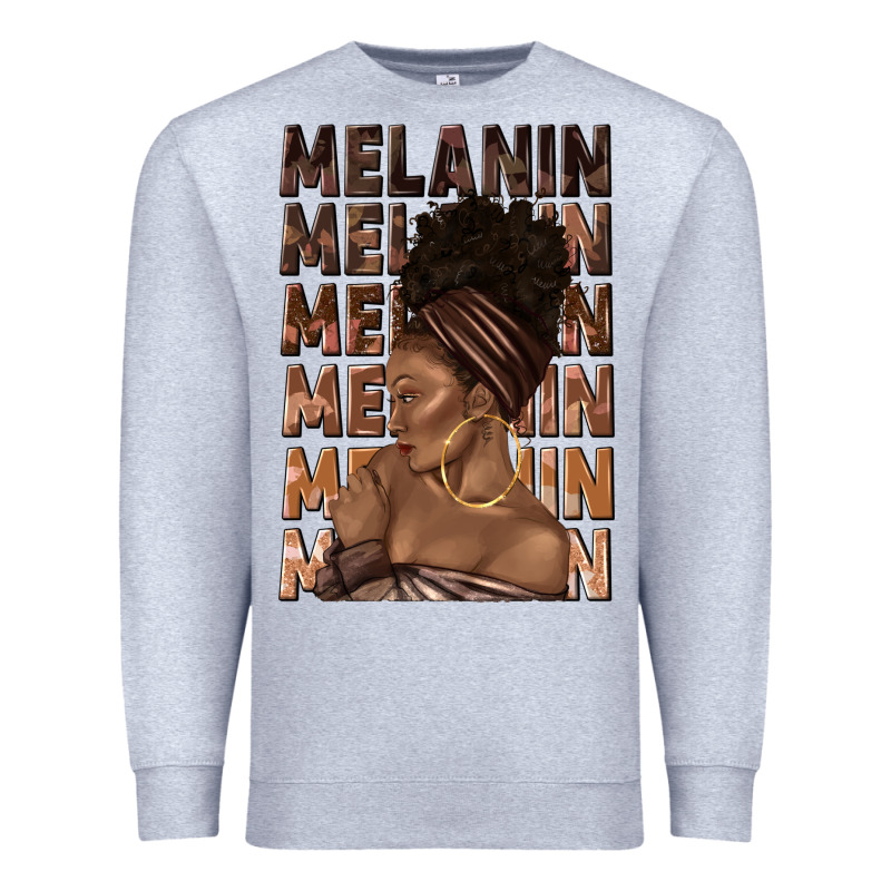 Melanin Melanin Melanin With Afro Girl Premium Sweatshirt by texasbilliewilder | Teevron