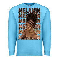 Ocean Blue melanin melanin melanin with afro girl Premium Sweatshirt - texasbilliewilder