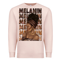 Pale Pink melanin melanin melanin with afro girl Premium Sweatshirt - texasbilliewilder