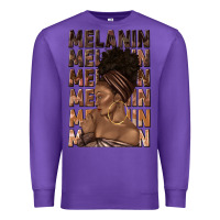 Purple melanin melanin melanin with afro girl Premium Sweatshirt - texasbilliewilder