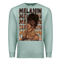 Seafoam melanin melanin melanin with afro girl Premium Sweatshirt - texasbilliewilder