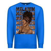 True Royal melanin melanin melanin with afro girl Premium Sweatshirt - texasbilliewilder