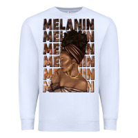 White melanin melanin melanin with afro girl Premium Sweatshirt - texasbilliewilder