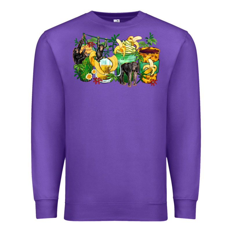 Monkey Coffee Cups Premium Sweatshirt by Zillion Design Studio | Teevron