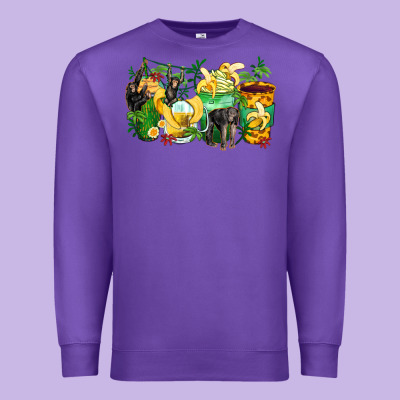 Monkey Coffee Cups Premium Sweatshirt Designed By Zillion Design Studio