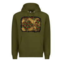 Army Green christmas trees and leopard background Premium Hoodie - BundleAndBundleShop