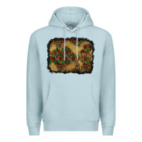 Blue Mist christmas trees and leopard background Premium Hoodie - BundleAndBundleShop