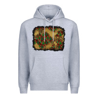 Christmas Trees And Leopard Background Premium Hoodie | Teevron
