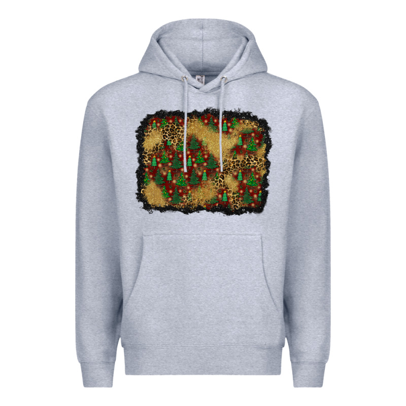 Christmas Trees And Leopard Background Premium Hoodie by BundleAndBundleShop | Teevron