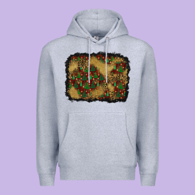 Christmas Trees And Leopard Background Premium Hoodie Designed By Bundleandbundleshop