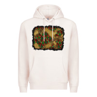 Pale Pink christmas trees and leopard background Premium Hoodie - BundleAndBundleShop