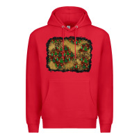 Red christmas trees and leopard background Premium Hoodie - BundleAndBundleShop
