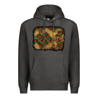 Charcoal Heather christmas trees and leopard background Premium Hoodie - BundleAndBundleShop
