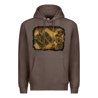 Coffee christmas trees and leopard background Premium Hoodie - BundleAndBundleShop