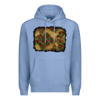 Colony Blue christmas trees and leopard background Premium Hoodie - BundleAndBundleShop