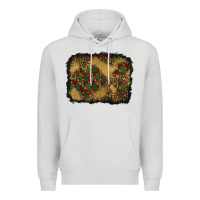 Dove Grey christmas trees and leopard background Premium Hoodie - BundleAndBundleShop