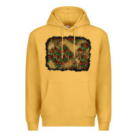 Mustard christmas trees and leopard background Premium Hoodie - BundleAndBundleShop