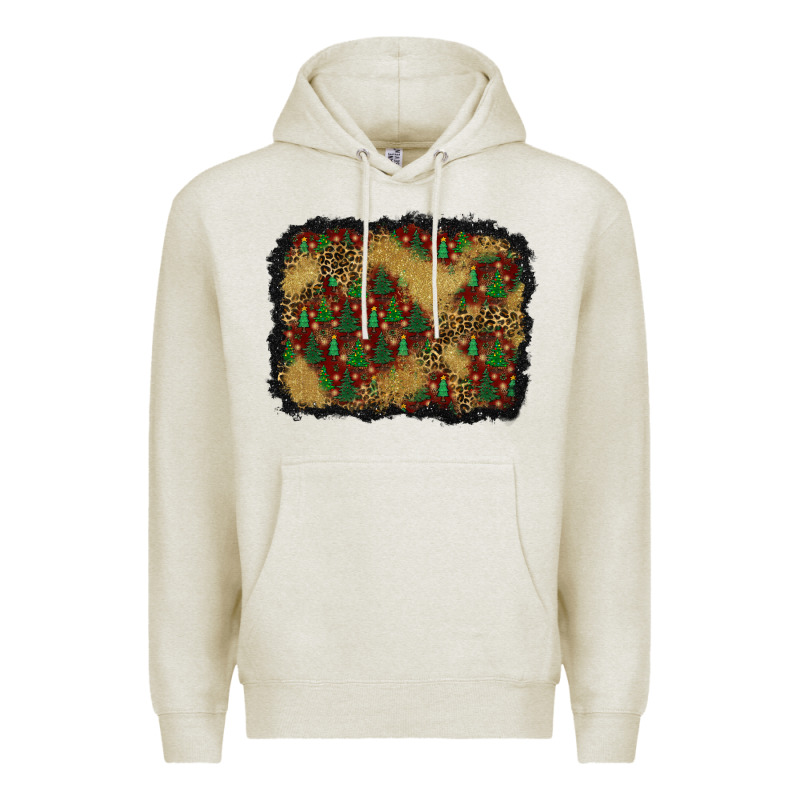 Christmas Trees And Leopard Background Premium Hoodie by BundleAndBundleShop | Teevron