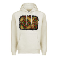 Oatmeal Heather christmas trees and leopard background Premium Hoodie - BundleAndBundleShop