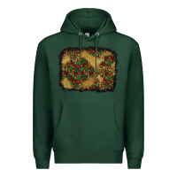 Sports Green christmas trees and leopard background Premium Hoodie - BundleAndBundleShop