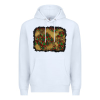 White christmas trees and leopard background Premium Hoodie - BundleAndBundleShop