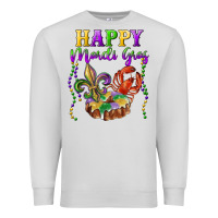 Dove Grey Happy Mardi Gras Fleur De Lis King Cake Crawfish Premium Sweatshirt - RanaPortraitStore
