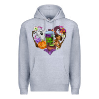Heather Grey halloween Premium Hoodie - AdoDesignShop