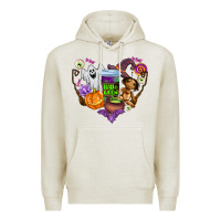 Oatmeal Heather halloween Premium Hoodie - AdoDesignShop