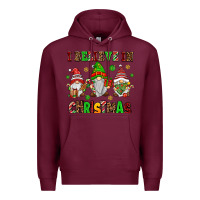Burgundy i believe in christmas Premium Hoodie - AdoDesignShop