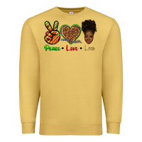 Antique Gold peace love locs Premium Sweatshirt - texasbilliewilder