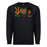 Black peace love locs Premium Sweatshirt - texasbilliewilder