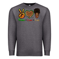 Charcoal Heather peace love locs Premium Sweatshirt - texasbilliewilder