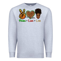 Heather Grey peace love locs Premium Sweatshirt - texasbilliewilder
