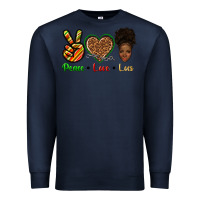 Navy peace love locs Premium Sweatshirt - texasbilliewilder