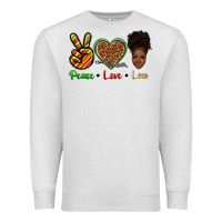 Oatmeal Heather peace love locs Premium Sweatshirt - texasbilliewilder