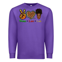 Purple peace love locs Premium Sweatshirt - texasbilliewilder