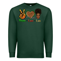 Sports Green peace love locs Premium Sweatshirt - texasbilliewilder